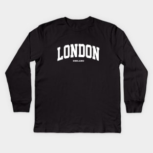 London England College Style Kids Long Sleeve T-Shirt